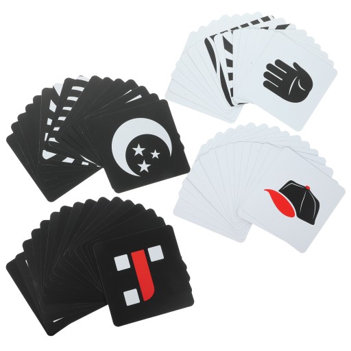 2 Sets High Contrast Baby Flashcards Black White