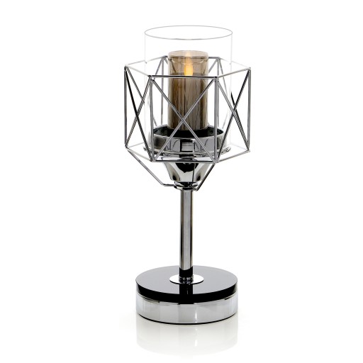 Подсвечник Glamour Lantern Chrome Silver кристалл