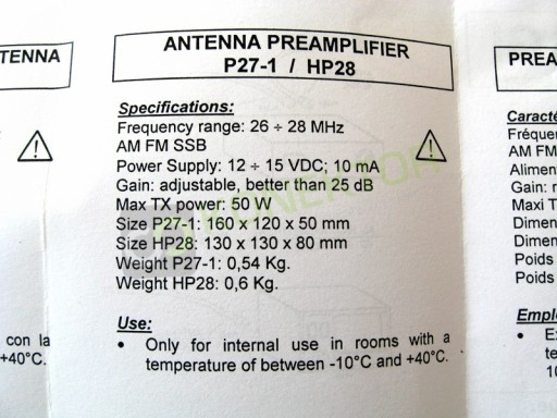 Zetagi HP-28 предусилитель для радио CB + RF Gain