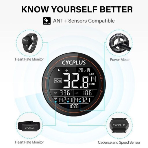 Беспроводной велокомпьютер Cycplus M2 с держателем Sorider
