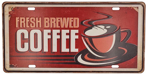 BLACHA DEKORACYJNA 30x15cm TABLICA OZDOBNA COFFE