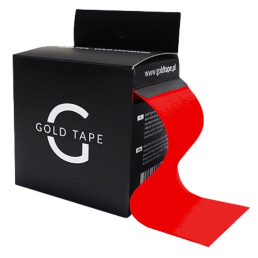 TEJPY KINESIOTAPING TAŚMA PLASTRY GOLD TAPE CZERWONY WODOODPORNY 5CMX5M