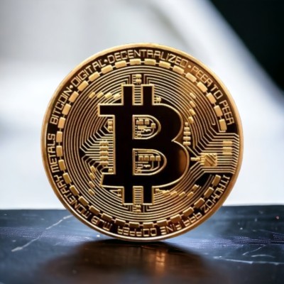 Биткойн-медаль Золотая коллекционная монета BTC + коробка Capsule XL