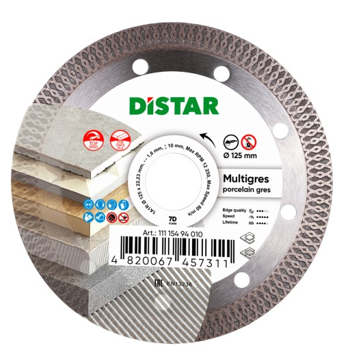 DISTAR MULTIGRES 125 MM - Tarcza do ceramiki + TOPDIAM DDS 100 mm G. 100