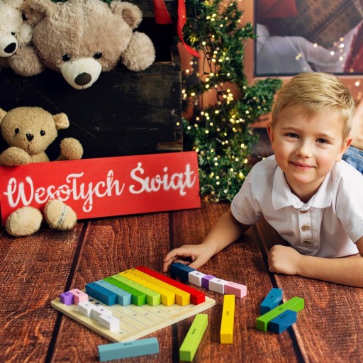 DREWNIANA UKŁADANKA TABLICA MATEMATYCZNA KLOCKI EDUKACYJNE TOOKY TOY