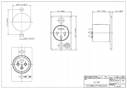 NC3MP Мужской разъем XLR M 3 Pin NEUTRIK