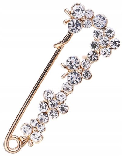 Broszka elegancka przypinka cyrkonie agrafka pin