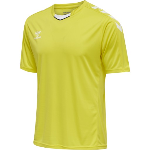 Koszulka sportowa Hummel Core XK Poly Jersey S/S żółto-biała r. M
