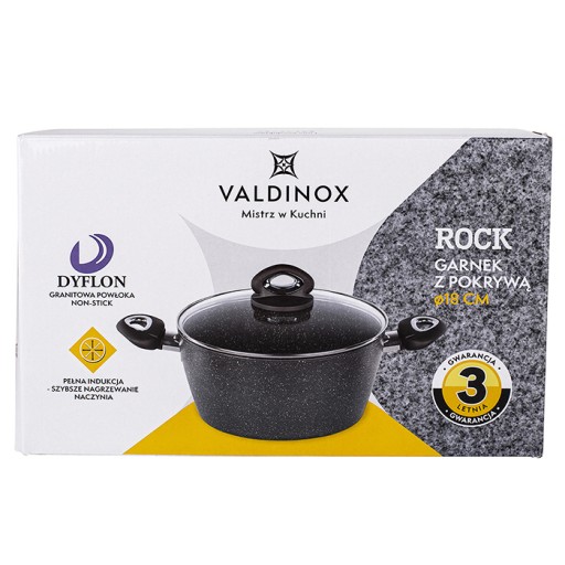 Набор кастрюль Valdinox Rock с прочным покрытием, алюминий, 6 шт. газовая индукция