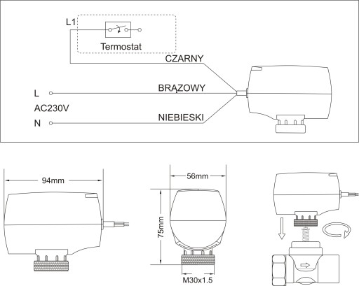 2-ХОДОВОЙ КЛАПАН 1 ДЮЙМ + ПРИВОД ESCO ST-10 230 В