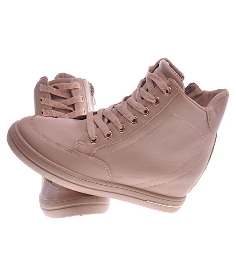 DAMSKIE buty BEŻOWE SNEAKERSY NA KOTURNIE 12824 40