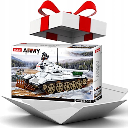 Кирпичи Танк Т-34/85 RUDY 102 Зимняя версия, Военный, Армейский +LEGO ОРУЖИЕ