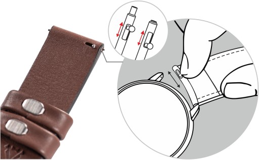 Pasek skórzany 21mm ekskluzywny do zegarka premium MOVEAR Ciemnobrązowy