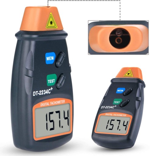 Цифровой тахометр, бесконтактный тахометр, ЖК-дисплей RPM DT2234C+