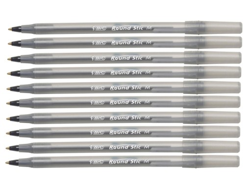 Шариковая ручка BIC Round Stick, черная, 10 шт.