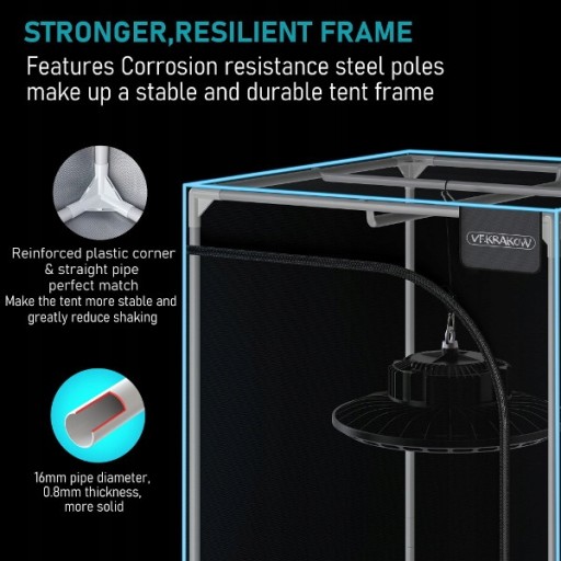 GrowBox / Namiot do uprawy roślin VF80 - 80x80x160cm, VF KRAKOW