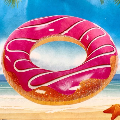 DUŻE DMUCHANE KOŁO DO PŁYWANIA DONUT Z BROKATEM
