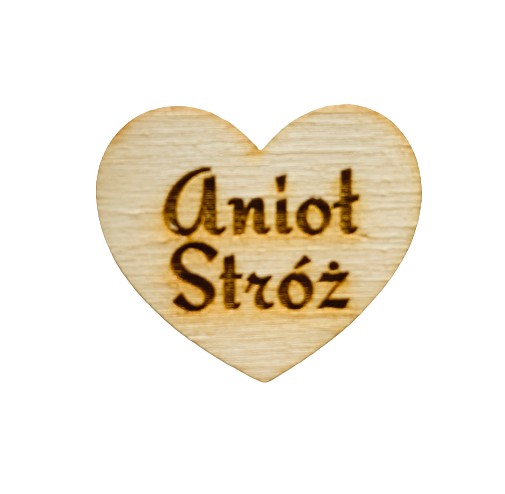 Serduszko serce z napisem anioł stróż napis 7cm w5