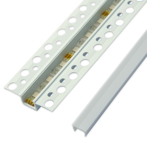 PROFIL LED wpuszczany wpust DO PŁYT KARTON GIPS 1M + klosz
