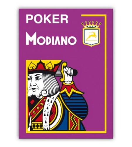 Карты Modiano 4 Jumbo Index, 100% пластик, фиолетовые