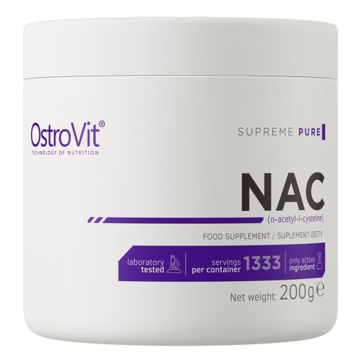OstroVit NAC N-ACETYL L-ЦИСТЕИН ПОРОШОК 200 г НАТУРАЛЬНЫЙ ДО 1333 ПОРЦИЙ