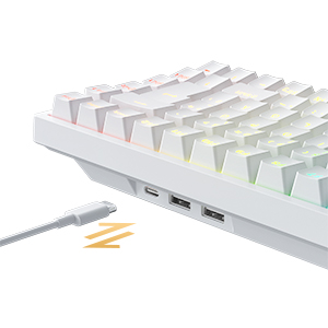 Механическая клавиатура RK84 80% КРАСНЫЙ ПЕРЕКЛЮЧАТЕЛЬ BLUETOOTH QWERTY LED RGB БЕЛЫЙ