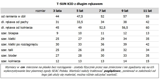 Футболка с длинными рукавами и ультрафиолетовым рашгардом SEAC T-SUN для детей 11-12 лет