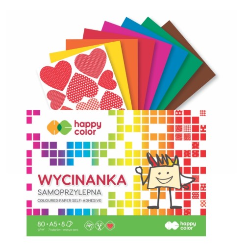 Цветная самоклеящаяся бумага Happy Color А5 8к