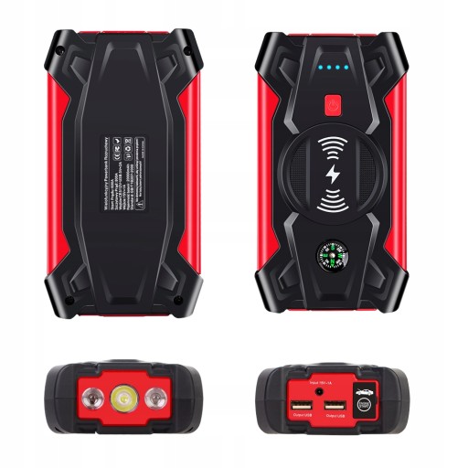 Power Bank Jump Starter 12 В Пусковой усилитель Светодиодный фонарик 20000 мАч + зажимы