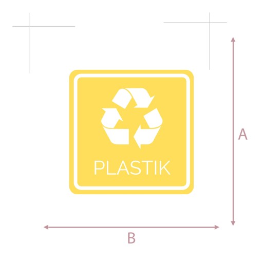 NAKLEJKA PLASTIK NA ŚMIETNIK KOSZ SEGREGACJA WODOODPORNA 20CM