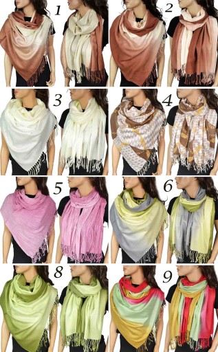 SZALIK PASHMINA Szal Paszmina Moc KOLORÓW i Wzorów
