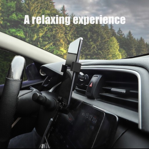Черный держатель для телефона Renault в автомобиле