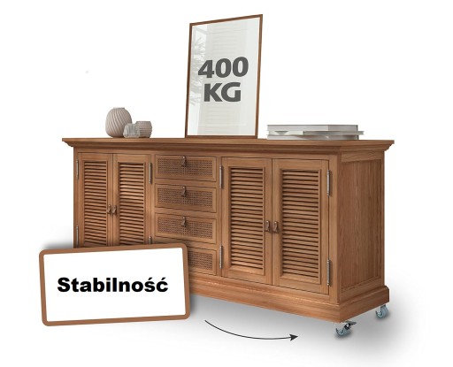ZESTAW KÓŁKA TRANSPORTOWE Z HAMULCEM KOŁA 75 MM 400 KG 4 SZTUKI