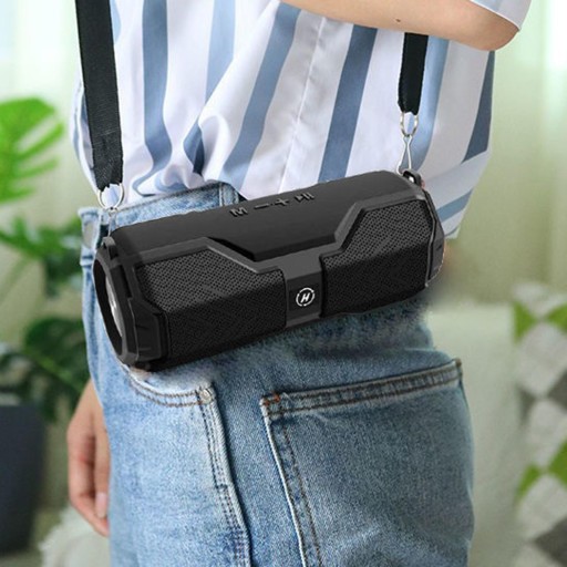 Портативные беспроводные колонки Bluetooth, колонки объемного звучания с глубокими басами черного цвета
