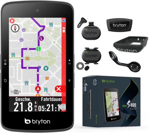 Комплект Bryton Rider S800 с датчиком сердечного ритма, педалью и датчиком скорости.