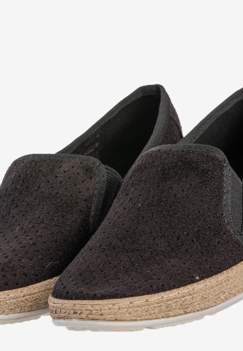 Espadryle Damskie BIG STAR Buty Tenisówki Wsuwane Modne Czarne FF276032 39