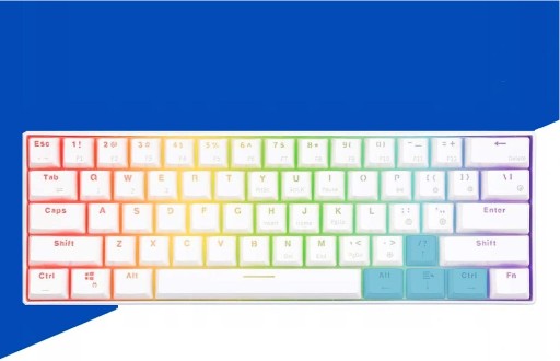 RK61 МЕХАНИЧЕСКАЯ КЛАВИАТУРА, 60 % красная RGB, ГОРЯЧАЯ ЗАМЕНА, трехрежимная, 2,4G, беспроводная связь, Вт