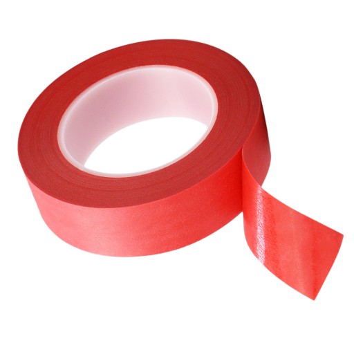 TAŚMA SAMOCHODOWA MASKUJĄCA PLASTIKOWA CZERWONA KLEJ PAPIEROWA DUCT