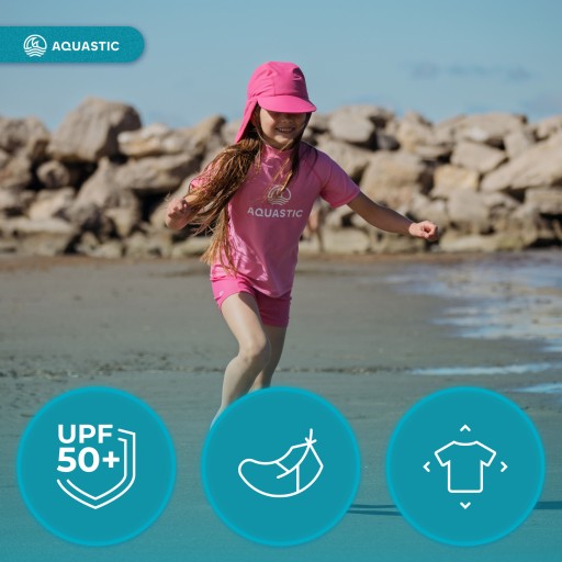 Детский комплект для плавания AQUASTIC UV 50+ UPF Marimo JRG, розовый, размер 122/128