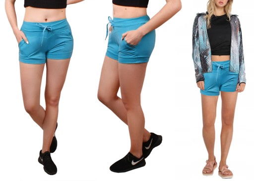 ШОРТЫ короткие хлопковые ШОРТЫ бирюзовые 7232 L/XL