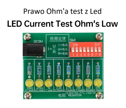 Prawo Ohm'a płytka testowa z diodami led do lutowania