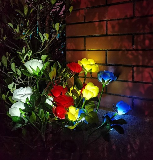Декоративные светильники для сада на солнечных батареях Blue Rose