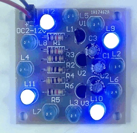 Wirujące 12Led niebieskie nauka lutowania diy kit