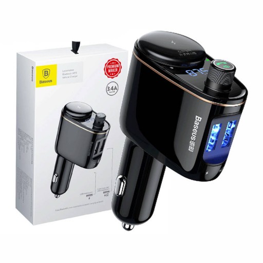 ЗАРЯДНОЕ УСТРОЙСТВО BASEUS АВТОМОБИЛЬНЫЙ ПЕРЕДАТЧИК FM BLUETOOTH 4.2 MP3 2X USB-A LED