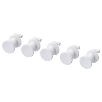 IKEA SKADIS Haczyk do tablicy, biały 19mm 5 szt