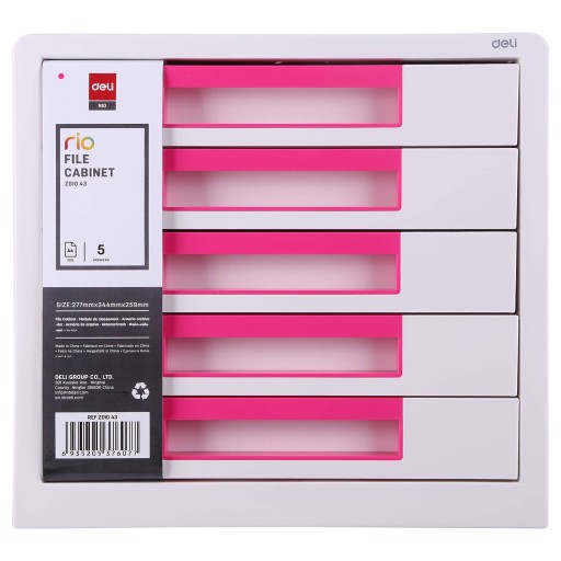 Organizer pojemnik 5 szuflad DELI Z01043 BIAŁO / RÓŻOWY