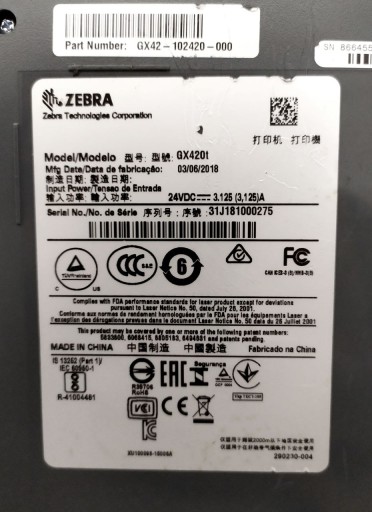 Термотрансферный принтер Zebra GX420t (USB/RJ-45/COM)
