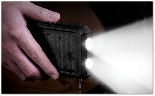 SOLAR POWERBANK 20000MAH 2xUSB КАБЕЛЬ ФОНАРЯ 3в1