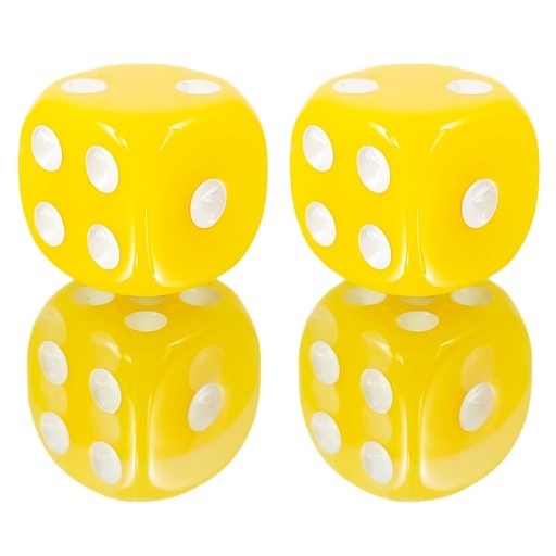 ZESTAW 2 KOSTEK K6 RPG KOŚĆ SZEŚCIOŚCIENNA ŻÓŁTA 1,6 CM