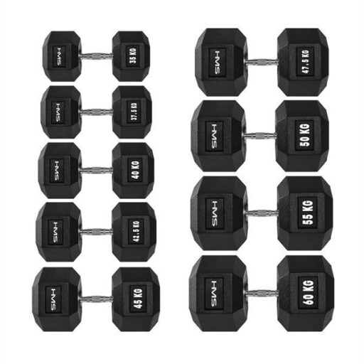 Гантель стальная прорезиненная Hex Pro, 16 кг.